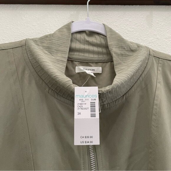 New Maurice’s Athleisure Casual Zip Dress Neutral Athletic Preppy Pockets - Picture 4 of 7